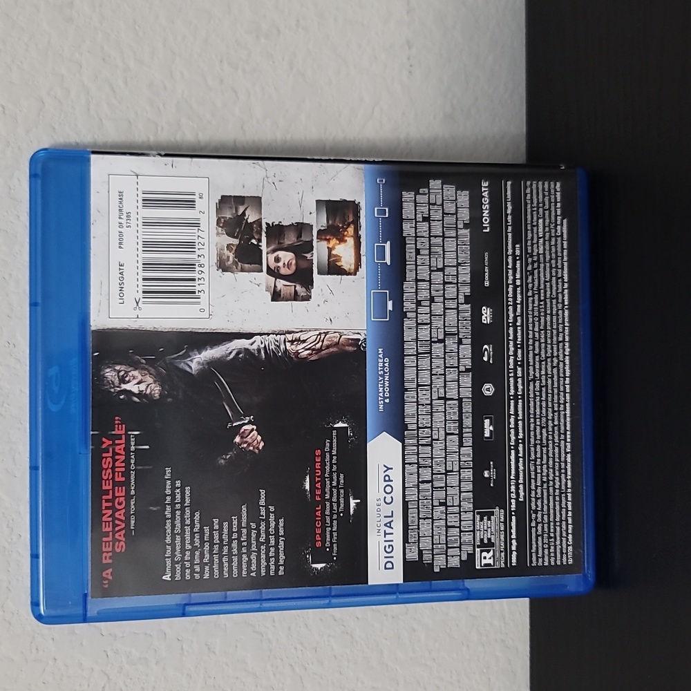 Rambo: Last Blood (2019) Blu-ray + DVD + Digital, Pre-Owned - Picture 3 of 3